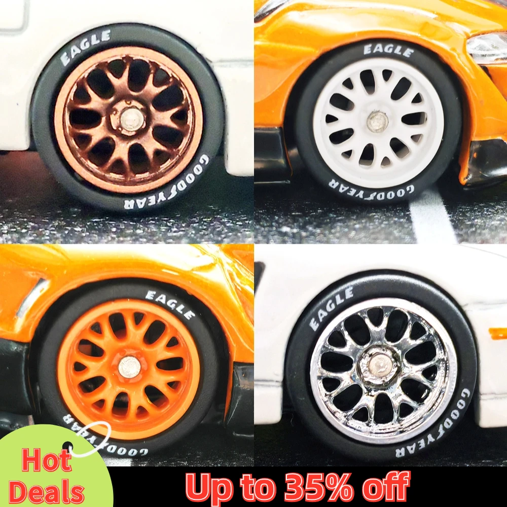 1/64 Wheels with Rubber Tires BBS LM-R Refitting Parts for Diecast Model Car Hot Wheels Matchbox Tomica D:11mm 1 Set