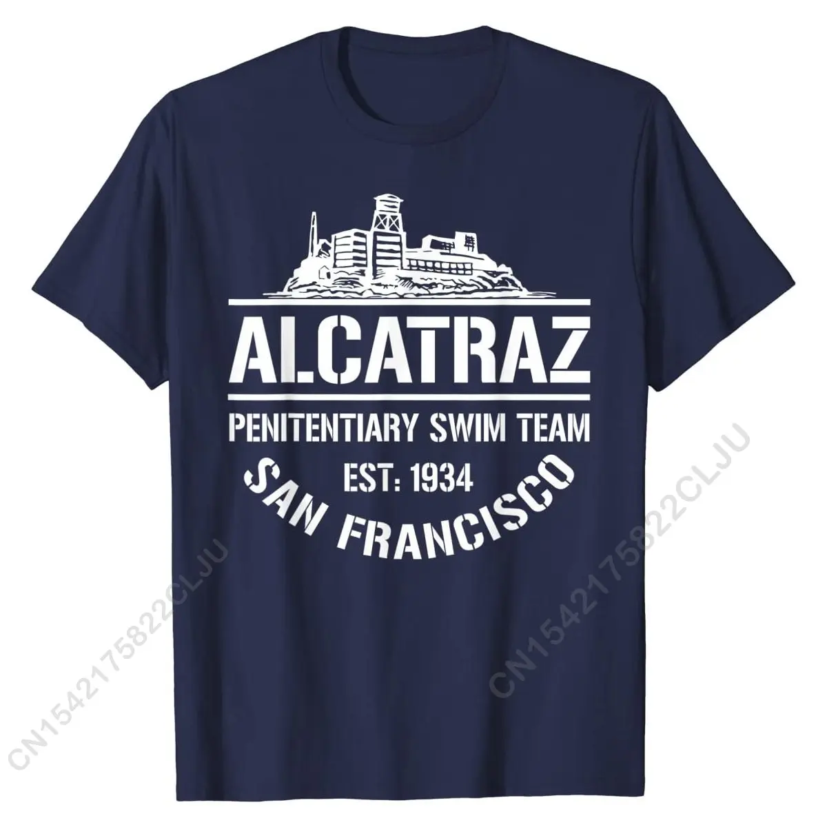 Alcatraz Penitentiary Swim Team - San Francisco T-Shirt Retro Men Tops Tees Funny T Shirts Cotton Simple Style