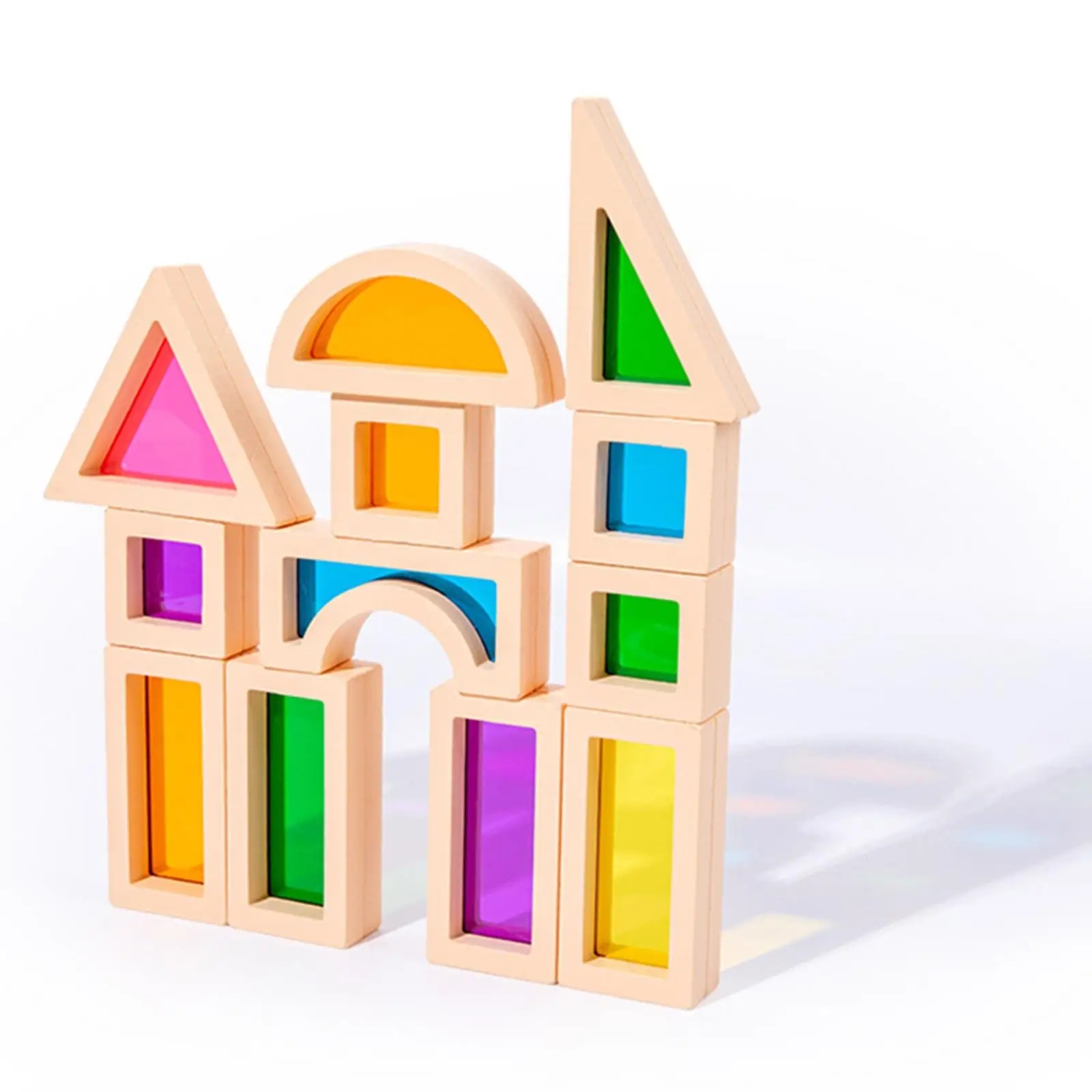 Empilhamento Building Blocks, Geometria Sensorial Toy, Brinquedos Educativos, Cores Shapes, 25x