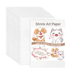 10-Pack A4 Printable White Shrink Plastic Sheets, Shrink Art Paper for DIY Crafts, Keychain Making and Creative Projects
