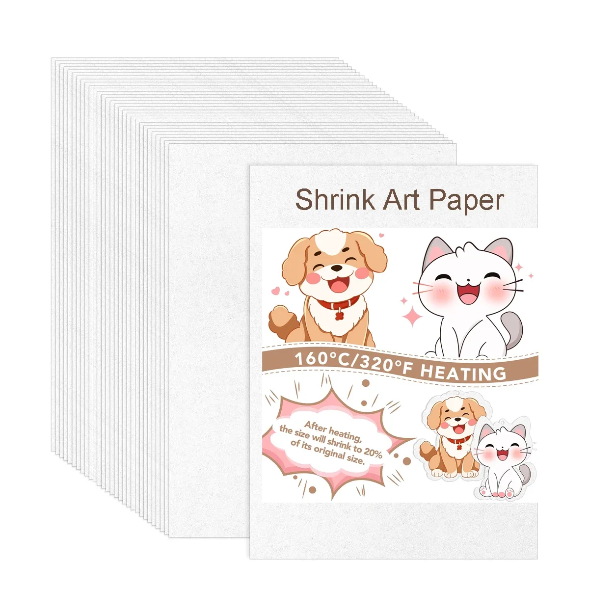 10-Pack A4 Printable White Shrink Plastic Sheets, Shrink Art Paper for DIY Crafts, Keychain Making and Creative Projects