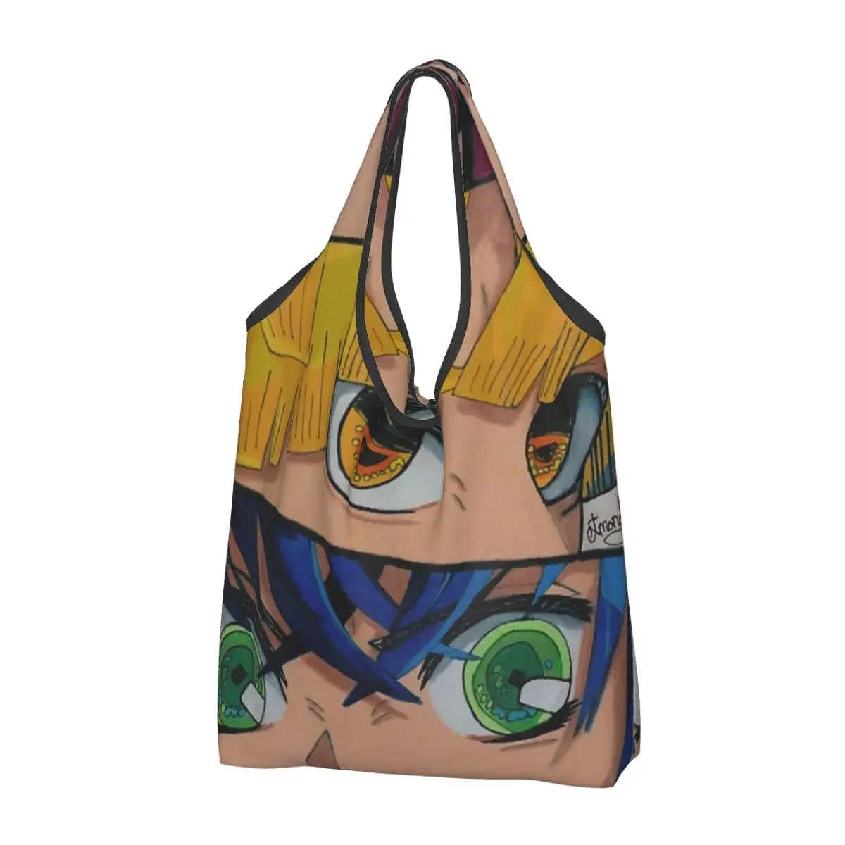 Tanjiro,Zenitsu,Inosuke (Kimetsu No Yaiba) Portable Tote Shopping Bags Large Capacity Shopper Bag Groceries Handbag Shoulder Bag