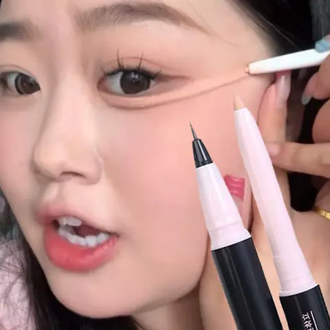더블 헤드 매트 핑크 거짓말 누에 펜 방수 지속 자연 브라이트닝 글리터 아이 섀도우 펜슬 한국 메이크업 화장품