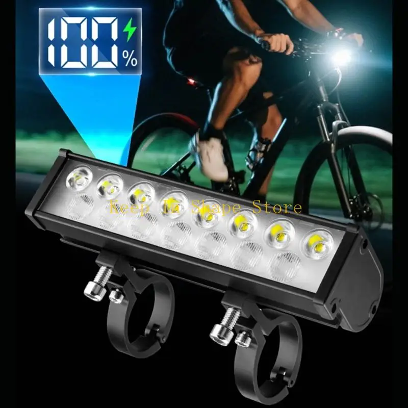 U1JC Bike Headlight Head Light with Screen, Cable Charging and Front Lamp Form Use
