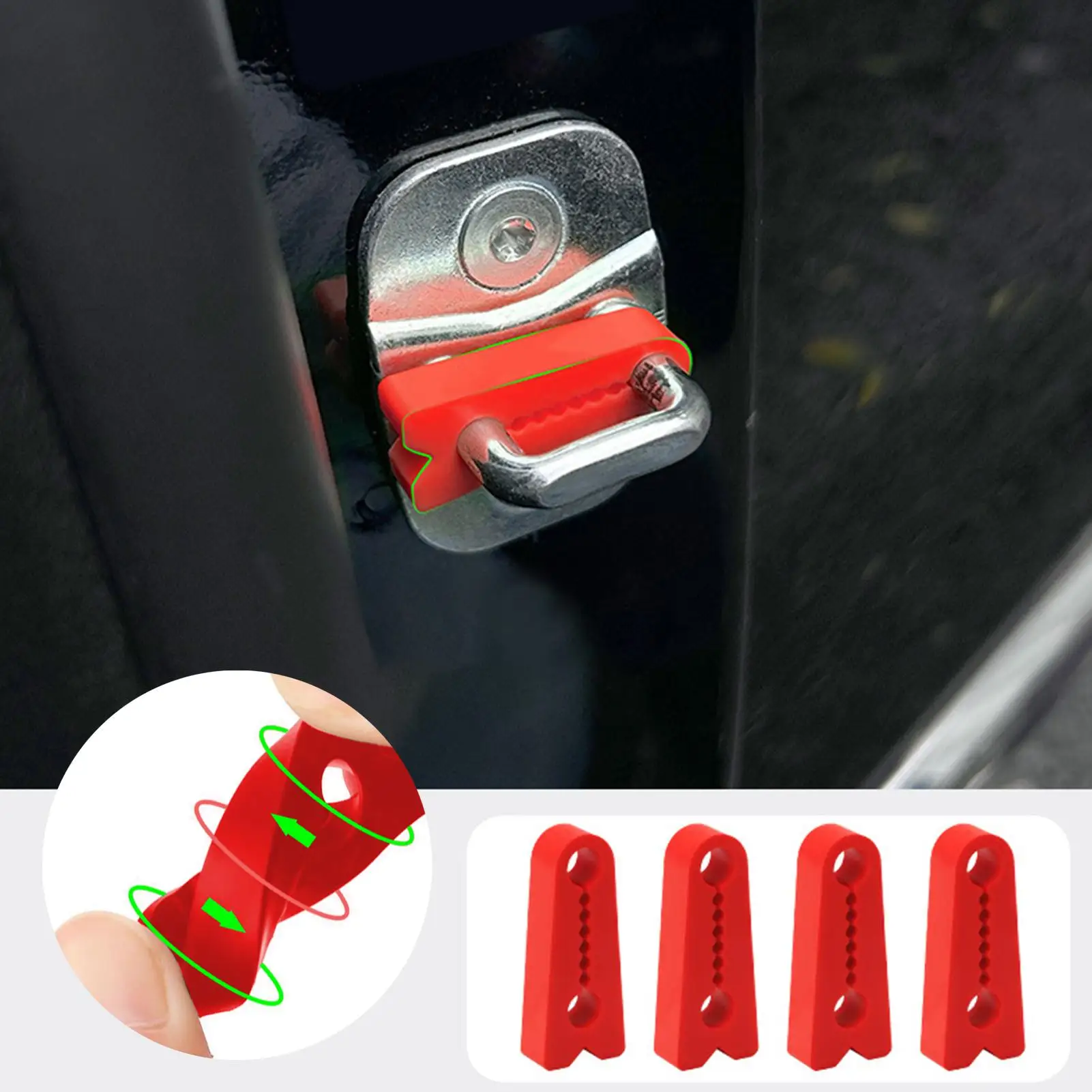 Autotür-Stoßdämpfer-Pads 4 Stück Universelle Autotürschloss-Silikonabdeckung Geräuschreduzierung bei Türschließung Anti-Kollisions-Abdeckung ﻿
