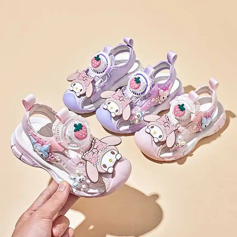 

Sanrio Kawaii My Melody Wrap Toes Sports Sandals for Girls Anime Cartoon Children's Sandals Soft Sole Beach Summer Holiday Gifts