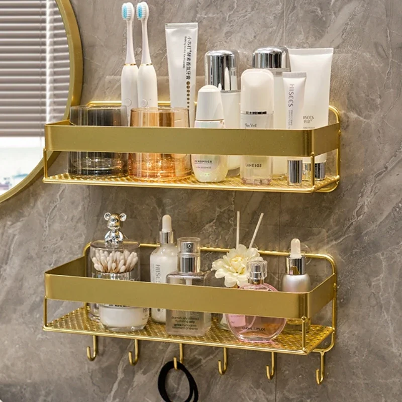 

Gold storage rack bathroom wall mounted storage rack bathroom shampoo shower gel cosmetics storage rack bathroom accessories