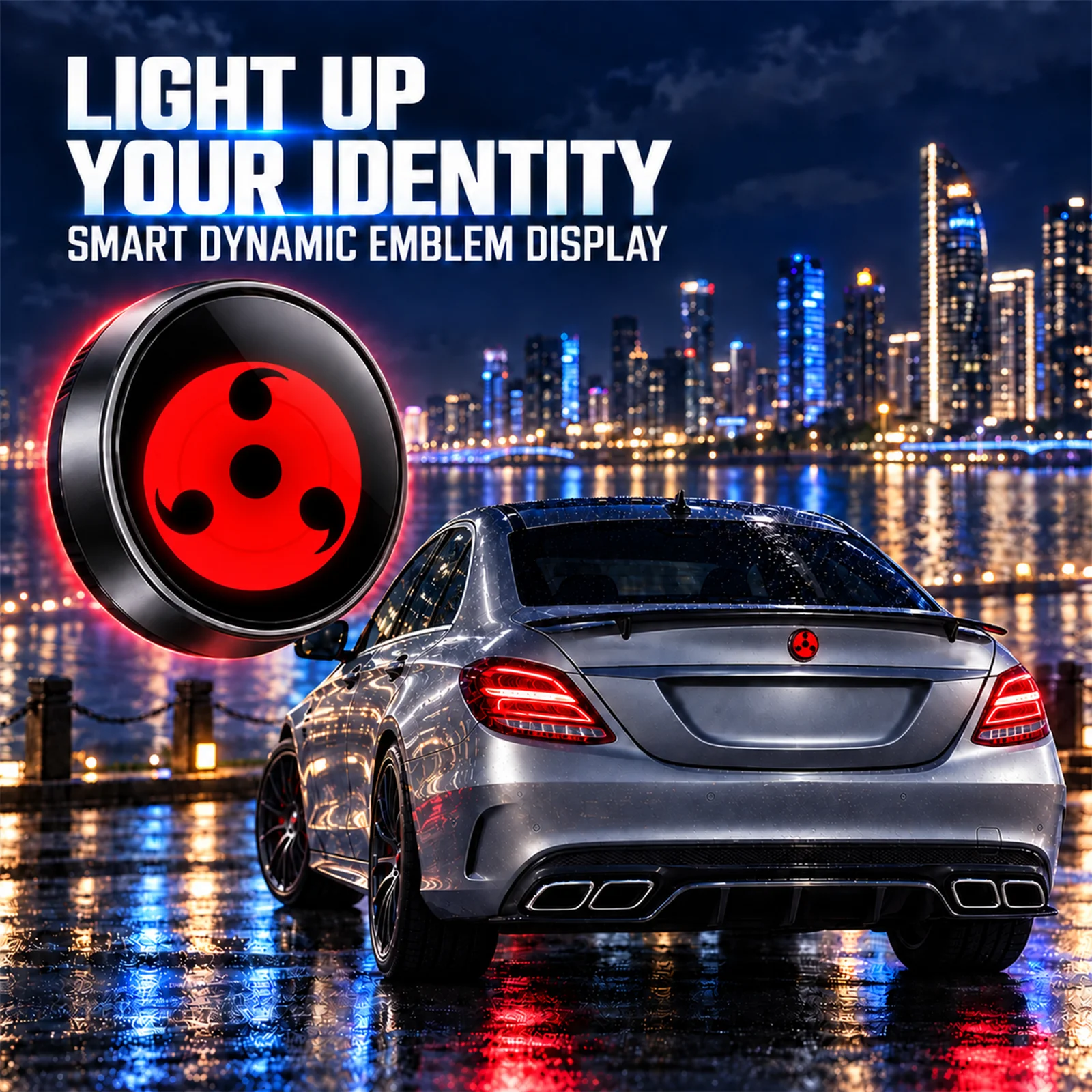 Vehicle Specific Smart Dynamic Rear Emblem for Mercedes C W204 E W212 Touch Screen Custom Image Video Waterproof Auto Styling