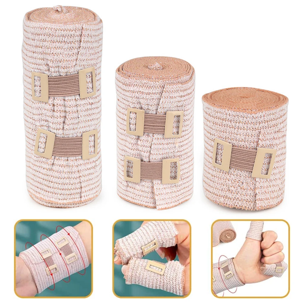 2 Roll Elastic Bandage Wrap,Stretch Compression Bandage Stretches up to 450cm, Ideal for Medical, Sports, Sprains, Calf, Ankle &