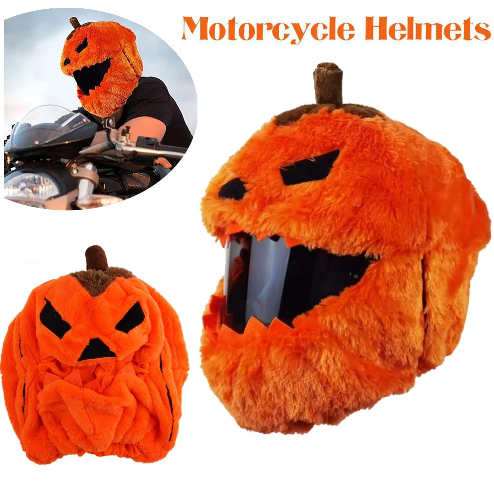 

Halloween Motorcycle Helmet Cover Pumpkin Hat Decoration Cartoon Plush Rabbit Ghost Full Helmet Cover for Men Women Xmas Gifts