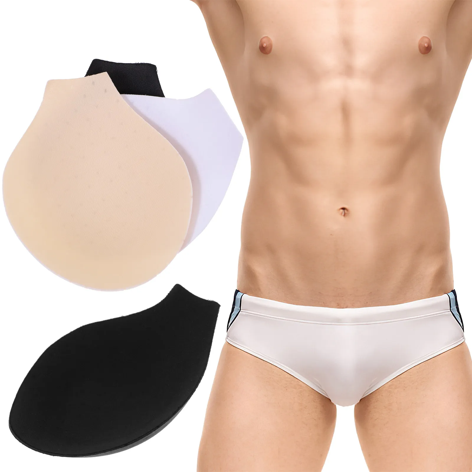 3Pcs Men Underwear Sponge Pad Comfort Cushion Support for Swimwear Briefs Enhancing Masculine Appearance Underwear Sponge Pad