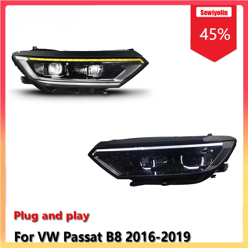 

Автомобильные светодиодные фары, автомобильные детали для Volkswagen B8 2016-2022, противотуманные DRL, стоп-сигнал, указатель поворота, Plug and Play