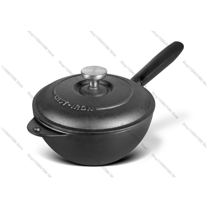 20Cm Small Iron Cast Iron Wok Single Household Saucepan Uncoated Non-stick Wok
