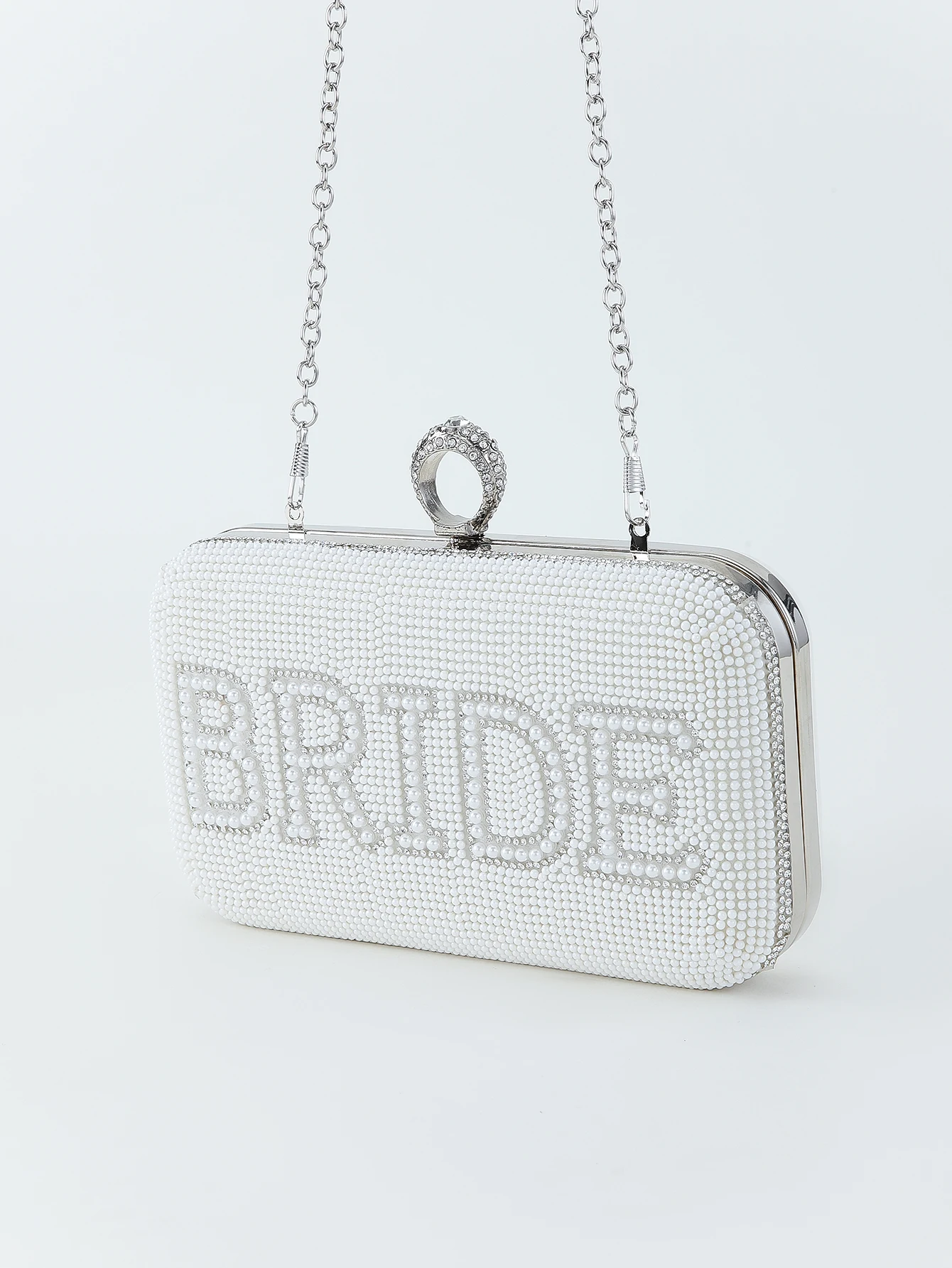 Pearl and rhinestone letter BRIDE clutch evening bag for women wedding