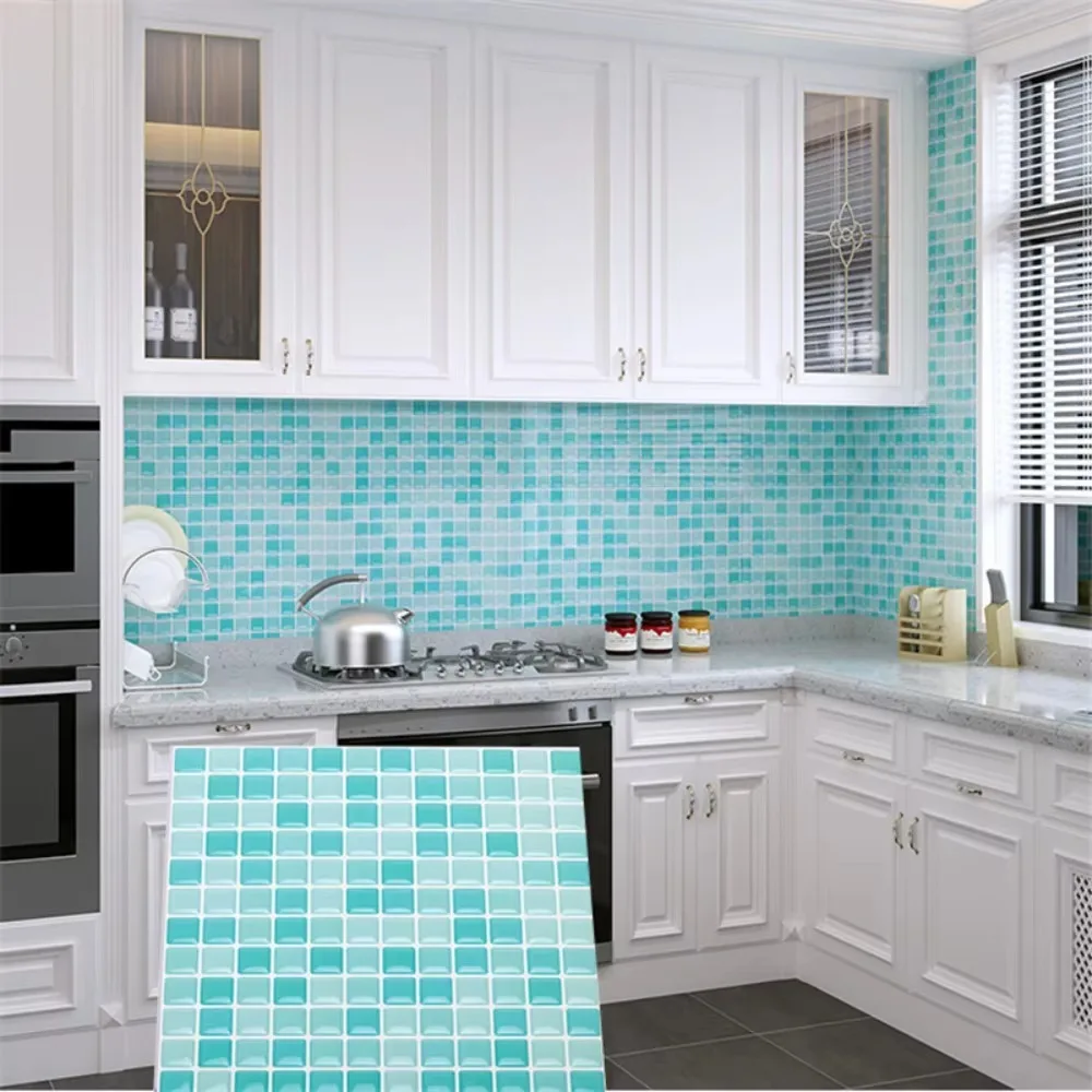 1pcs 3D Design Mosaic Tile Sticker DIY Self-adhesive Self-Adhesive Tile Sticker Multifunction PVC Peel and Stick Backsplash