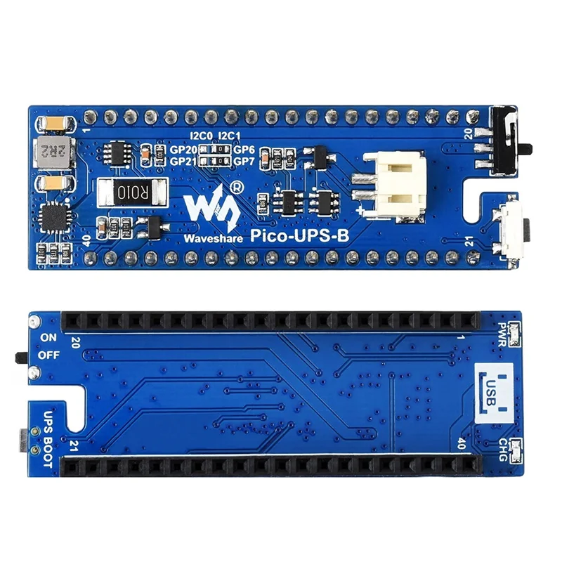 Wave share Ups-Modul b für Himbeer-Pi-Pico-Board, unterbrechung freie Strom versorgungs überwachungs batterie über i2c-Bus, stapelbares Design