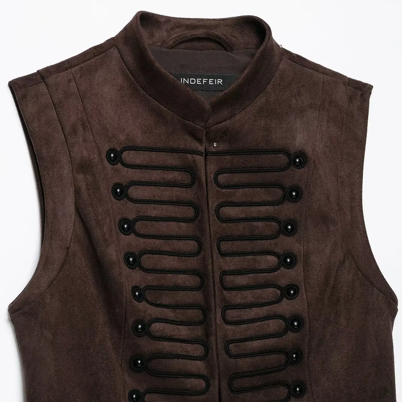 Fashionable Velvet Texture Vest ZR Autumn New Arrival Women's Clothing Rope Knot Buckle Design Comfortable Polyester Fiber