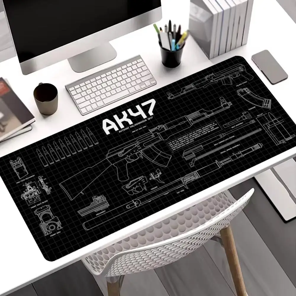 

Коврик для мыши XXL Cool Mouse Pads American AK, черный, для ПК, компьютера, ноутбука, водонепроницаемый, противоскользящий, офисные аксессуары, для клавиатуры, для игр
