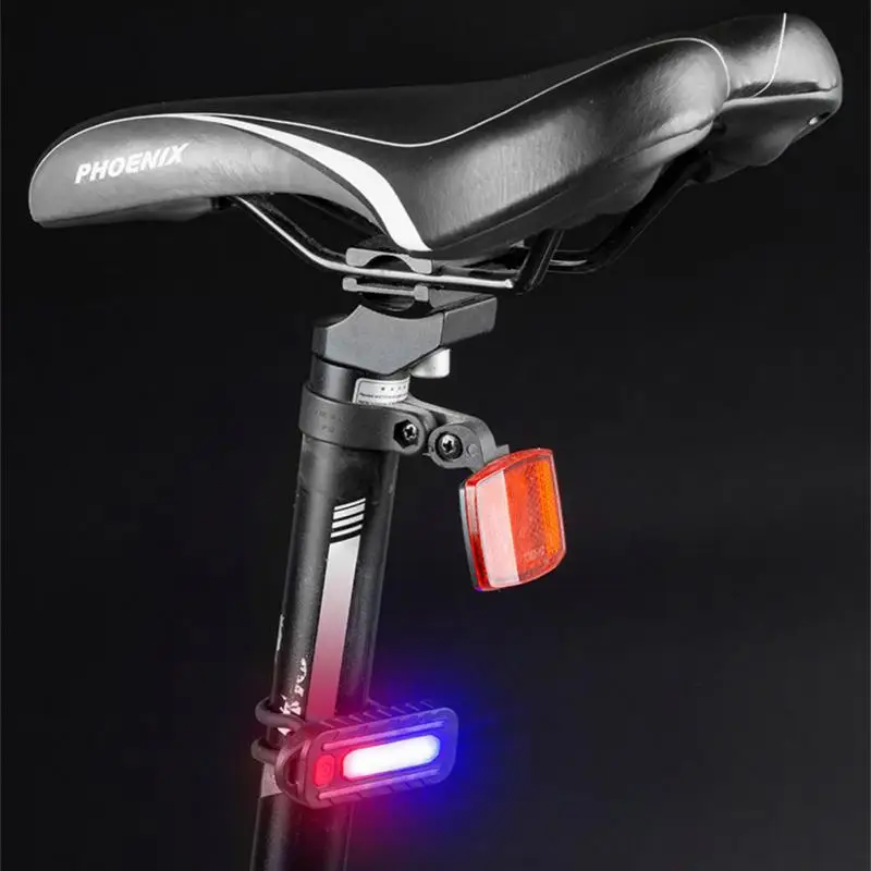 

Bicycle Rear Light Waterproof USB Rechargeable LED Safety Warning Lamp Bike Flashing Accessories Night Riding Cycling Taillight