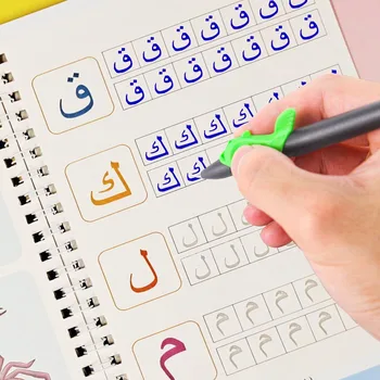 Arabische Schreibhefte für Kinder mit Stift, praktisch, wiederverwendbar, magisches Schreibbuch, kostenloses Abwischen, Kinderhandschrift, frühes Lernen