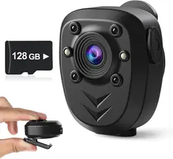 Mini Body Camera Video Recorder Built-in 32GB Memory Card with Night Vision IR & Loop Record HD 1080P, 4-6 HR Battery Life Wear