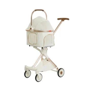 Pet Stroller,Luxury Outdoor Travel Aluminium Light Weight Pet Carrier Trolley Cat Stroller Pet Trolley Cart puppy stroller