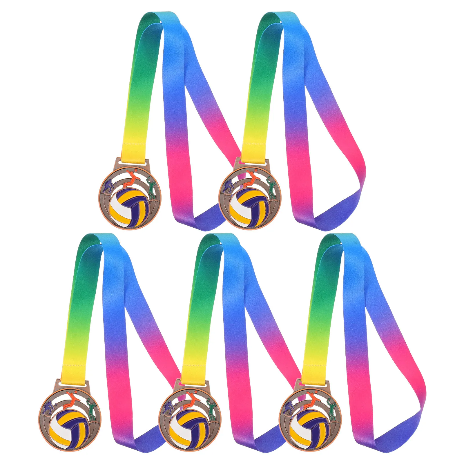 

6Pcs Volleyball Winner Medals Alloy Metal Competition Awards Sports Day Volleyball Participation Prizes Medals