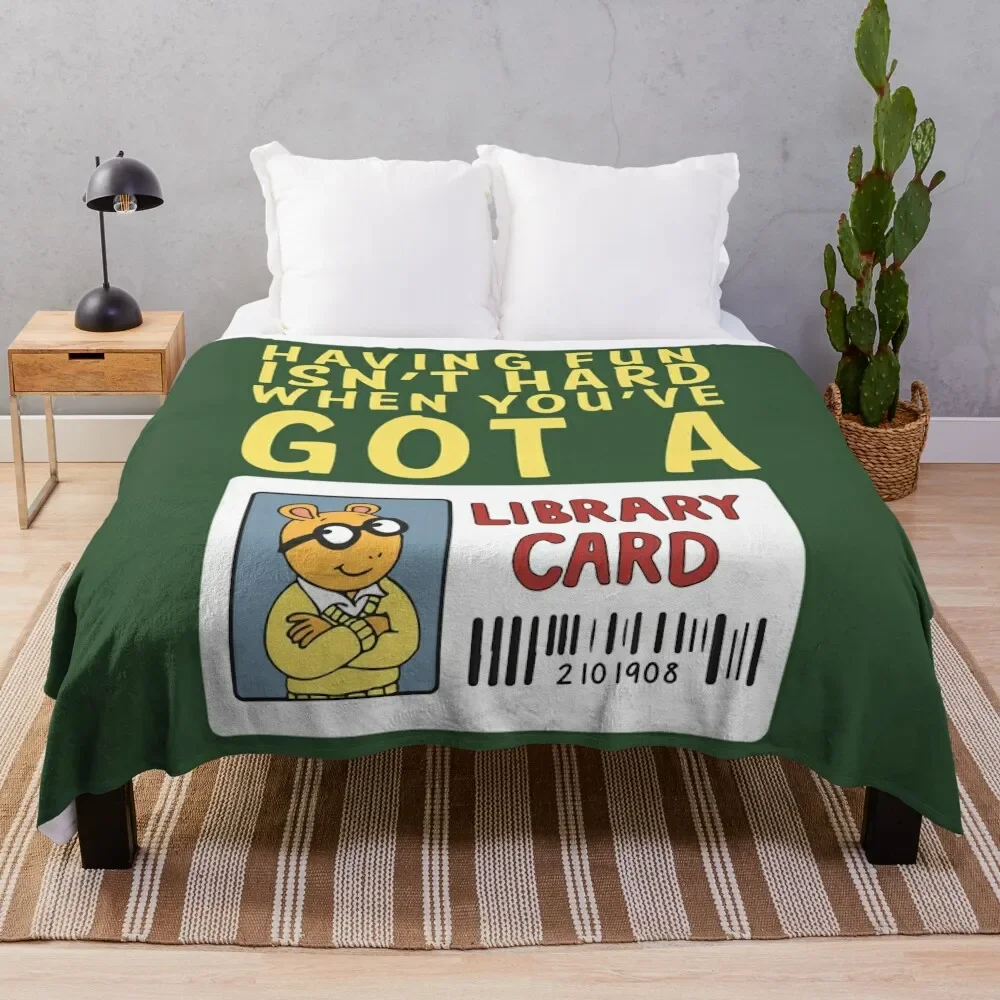 

Arthur Library Card Greeting Card \t Throw Blanket Travel Size Cozy Blanket for Plane Train