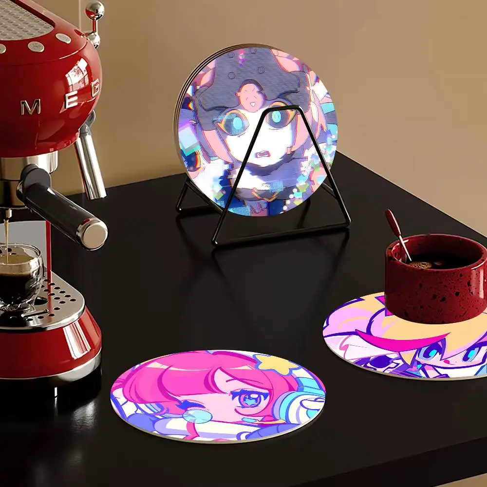 1pc Anime Cute Girl M-Muse Dash Wooden Coaster Colour Printing Cup Mat Home Desk Decoration Gifts