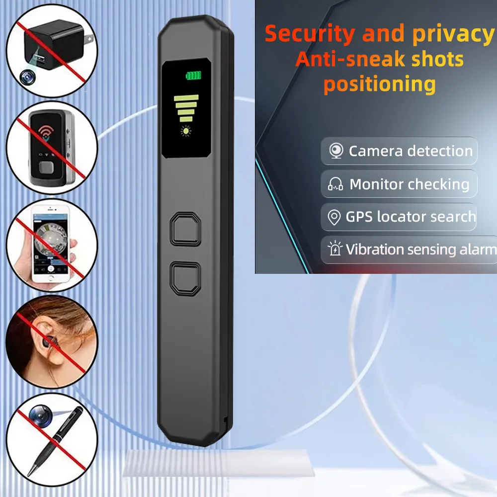 Privacy Protector Camera Detector, Infrared & Wireless Bug Detector, Anti-Spy GPS Tracker Detector for Hotel, Car, Meeting