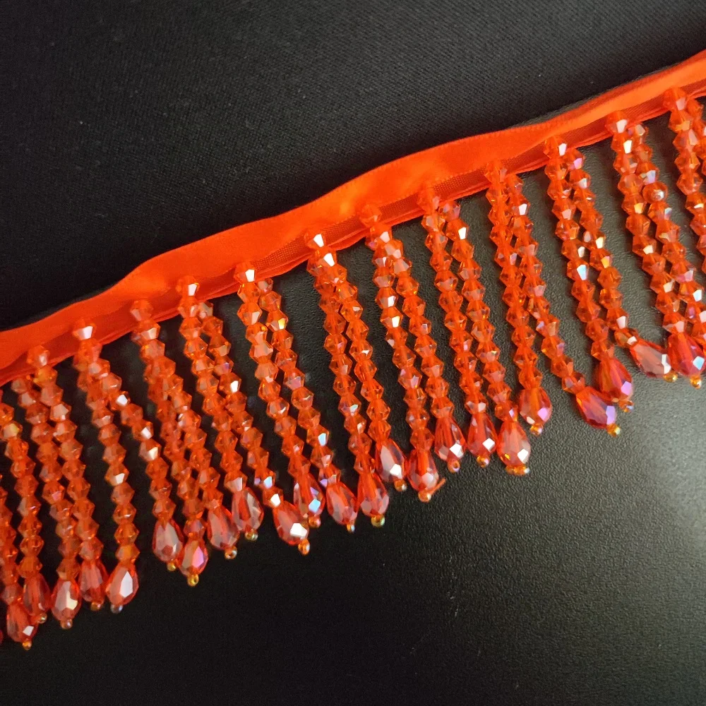 5 Yards 5.5cm Wide Crystal Beads Beaded Fringe, 26+ Different colors Crystal Bead Fringe, Custom crystal Bead Fringe