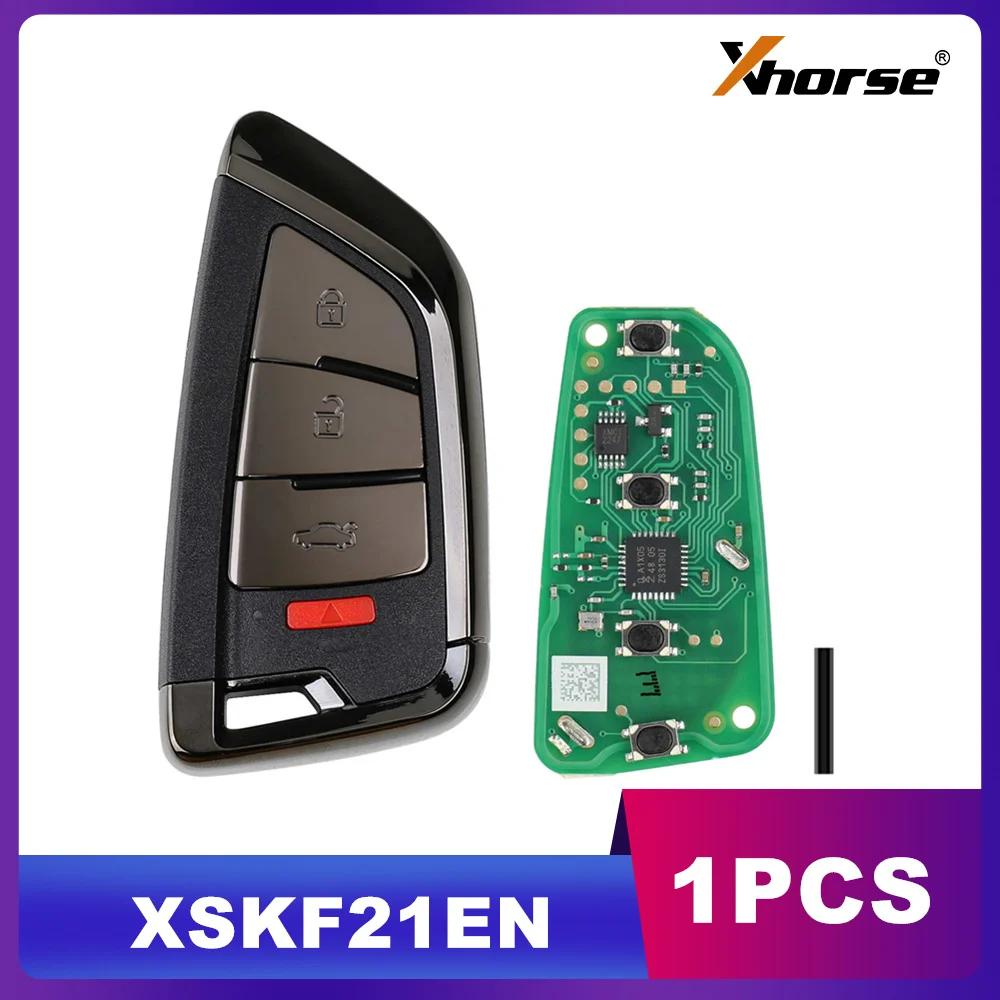 

1 шт. Xhorse XSKF21EN умный дистанционный ключ Memoeial Knife Style II 4 кнопки блестящий черный цвет