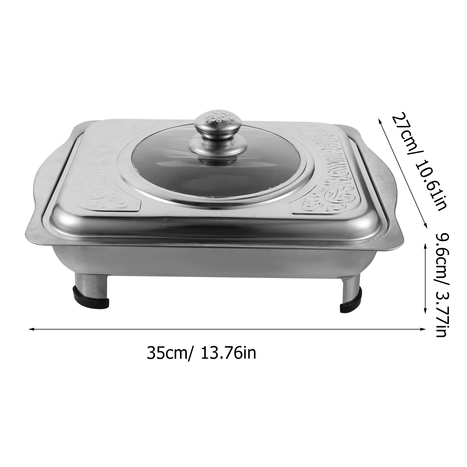 Serving Plate Stainless Steel Dinner Coffee Tray Pans Plastic Buffet Steam Table