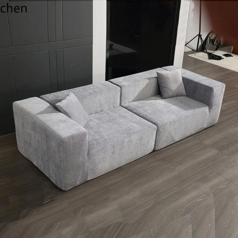 

ZML sofa living room straight row three people four people size apartment simple modern roll bag fabric sofa