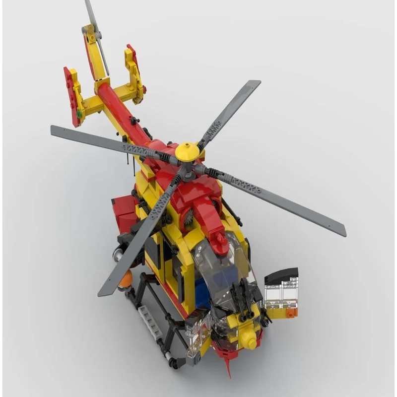 819PCS MOC Rescue Helicopter Aircraft Aviation Model Building Blocks DIY Assembly Gifts for Adults Collection Desktop