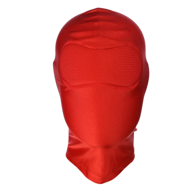 Máscara de LICRA para la cabeza para hombres y mujeres, capucha de licra, BDSM, restricción, boca abierta, ojos, casco, juego de rol para adultos,