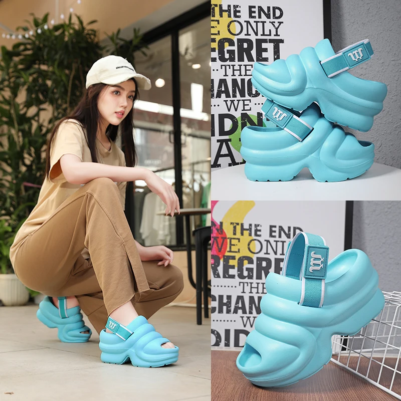 Summer Women Sandals Thick Bottom Home Slides Women Clogs Soft EVA Dry Wedges Platform Garden Shoes Beach Sandals Home Slippers