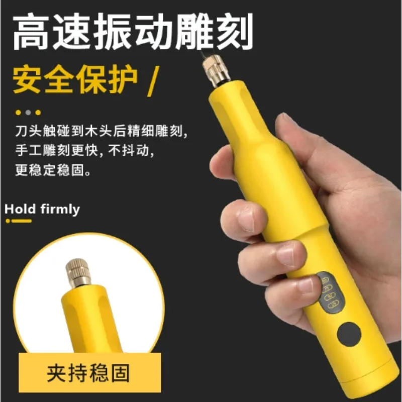 Handheld Lithium‑battery Engraving Machine Full Set Chisels Power Tools Small Fully for Carpenter Bonsai Root Carving Wood DIY