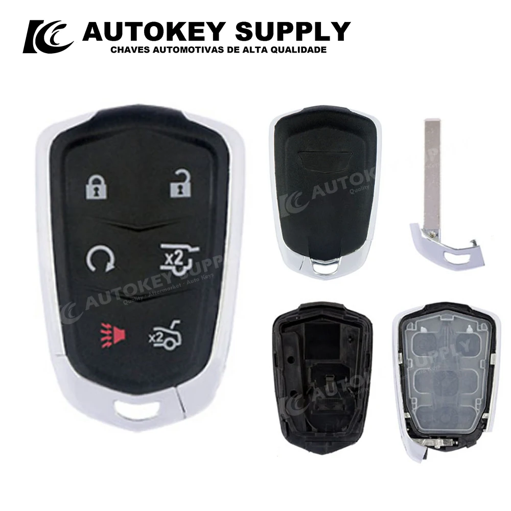 

Чехол для ключа смарт-карты ForCadillac с 6 кнопками (с логотипом) Autokeysupply AKCAS227