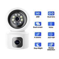 4MP UHD Dual Lens iCsee/V380Pro APP Full Color Wireless PTZ IP Dome Camera AI Humanoid Detection Home Security CCTV Baby Monitor