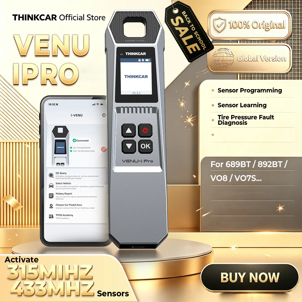 THINKCAR VENU iPRO Ferramenta de diagnóstico de pressão de pneu de carro Sensor TPMS automotivo Programação Aprendizagem Ativador para MUCAR 892BT THINKCAR 689BT