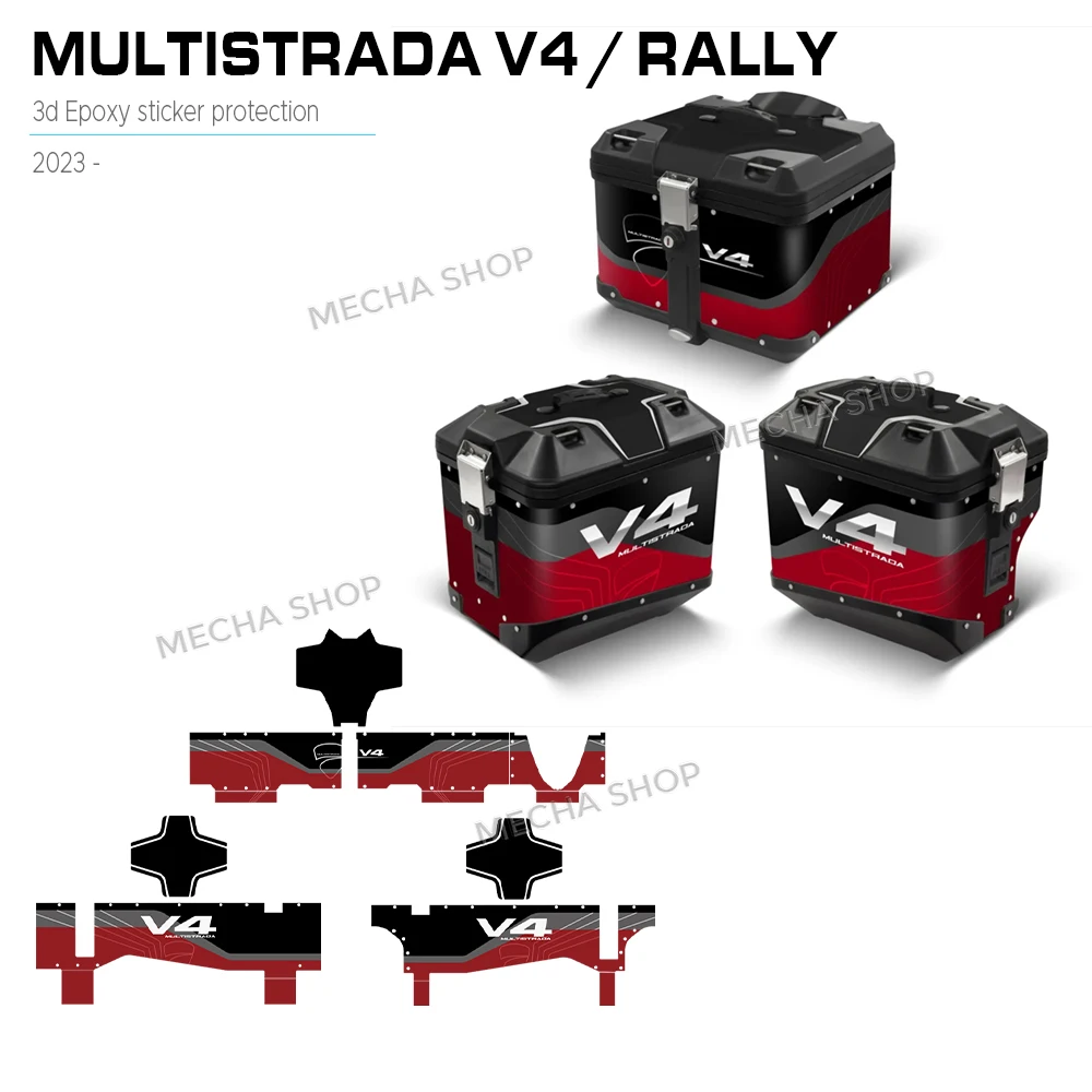 For Multistrada V4 Luggage Panniers Aluminum Graphic Decals Top Box Side Box Suitcase Stickers