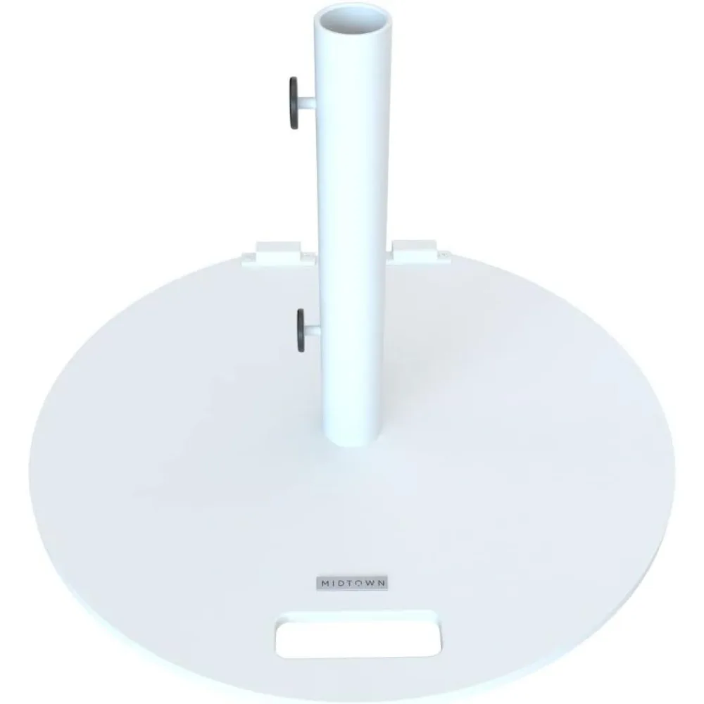 

Круглая 2 основа с колесами 55 фунтов для зонтов на открытом воздухе и наклона патио (белые)