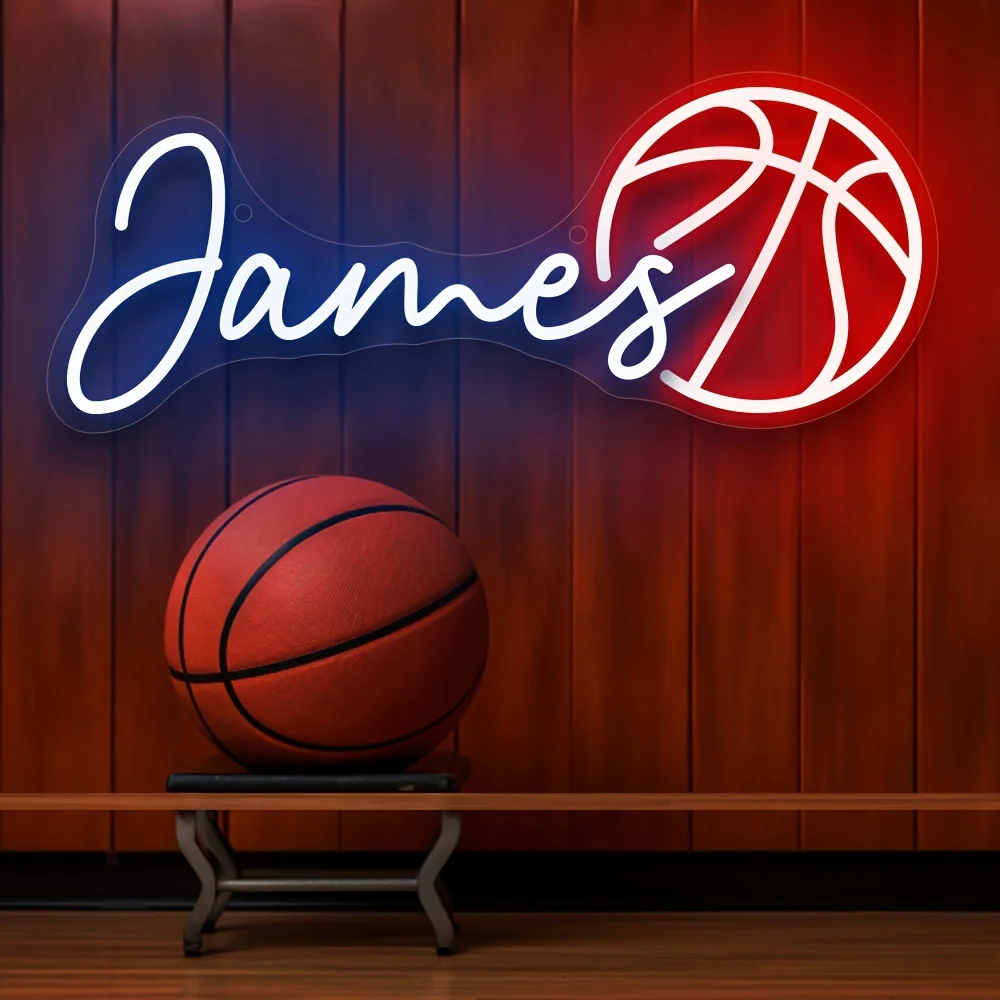 

Custom Basketball Neon Sign USB Powered Adjustable LED Brightness Customizable Design for Gift Birthday Customized Neon Signs