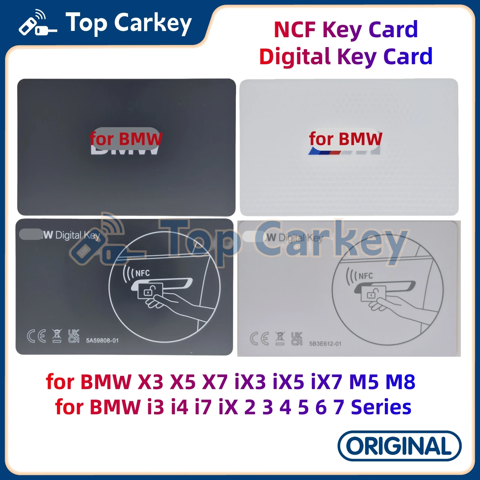

TopCarkey Original NCF Key Card Digital Key Card for BMW X3 X5 X7 iX3 iX5 iX7 M5 M8 for BMW i3 i4 i7 iX 2 3 4 5 6 7 Series