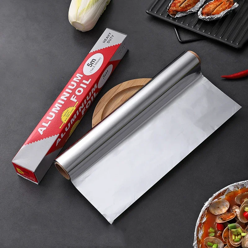 Household Outdoor Thickened Tin Foil Paper Disposable Aluminum Foil PaperAir Fryer Oven Food Grade BBQ Baking Tools