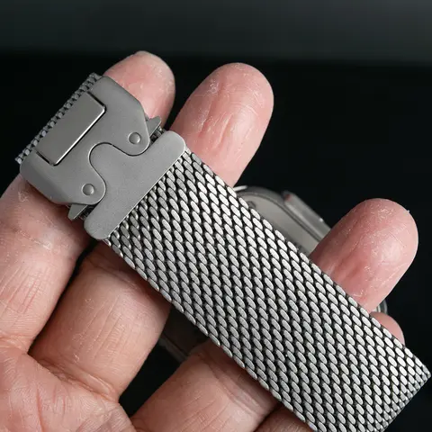 Titanium Band for Apple Watch Ultra 3/2 49mm IWatch Series 11 10 9 8 7 6 Natural Titanium Milanese Loop Strap Parachute Buckle