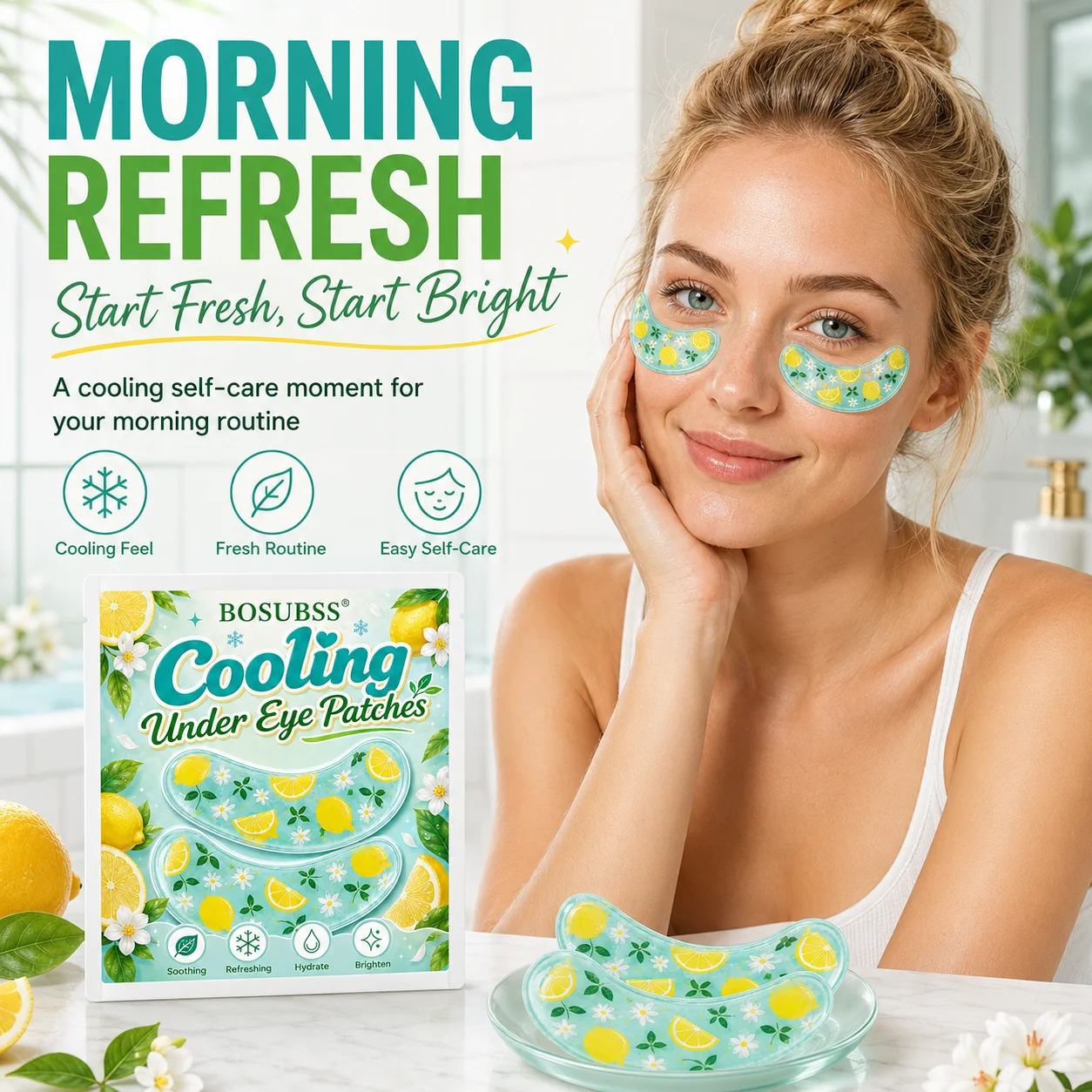 10Pcs Lemon Gel Under Eye Patches Cooling Hydrate Refreshing Eye Mask Pads Home SPA Daily Face Beauty Skin Care Patches
