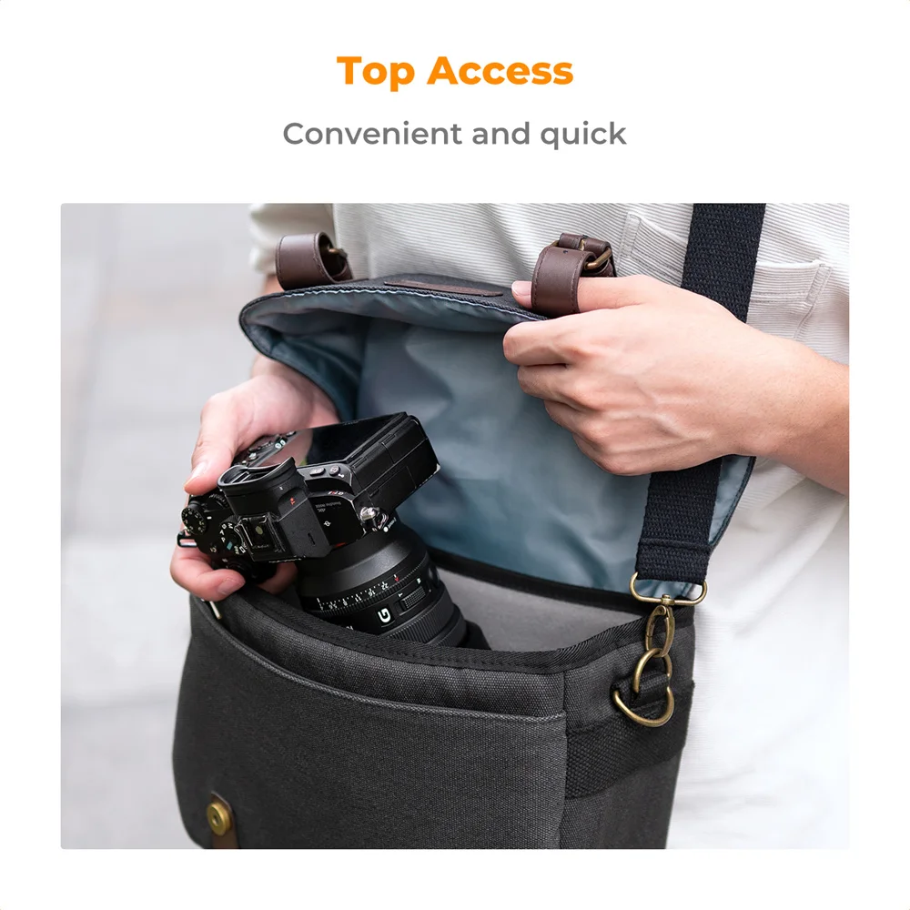 K&F Concept Camera Sling Bag 10L Man Women Shoulder Bag Crossbody Travel Sling Camera Case for Sony Nikon Canon DSLR/SLR Camera