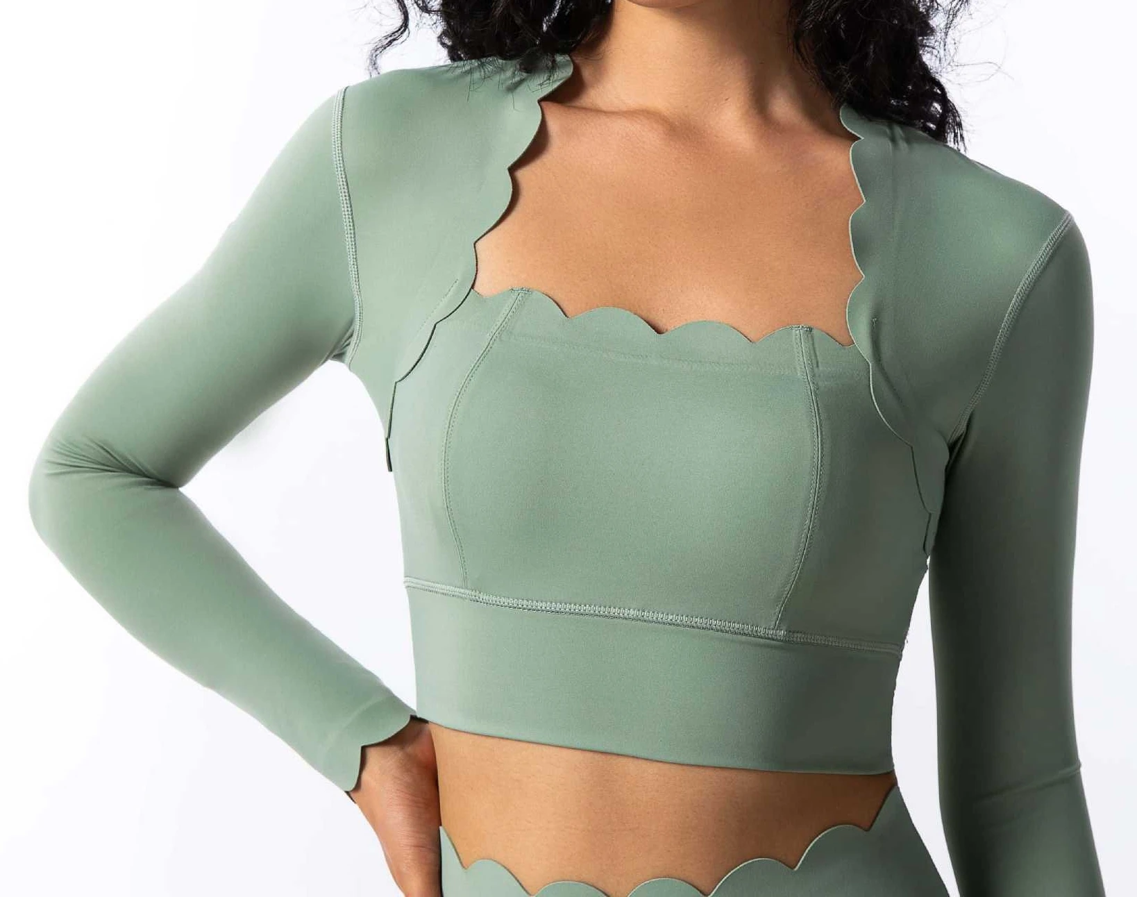 

2 Pieces Yoga Sets Women Long Sleeve Shirts with Pads&High Waist Leggings Super Stretchy Fitness Suits Pilate Workout Clothing